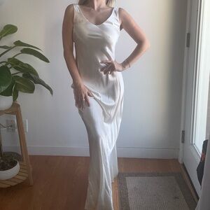 Floor length white dress